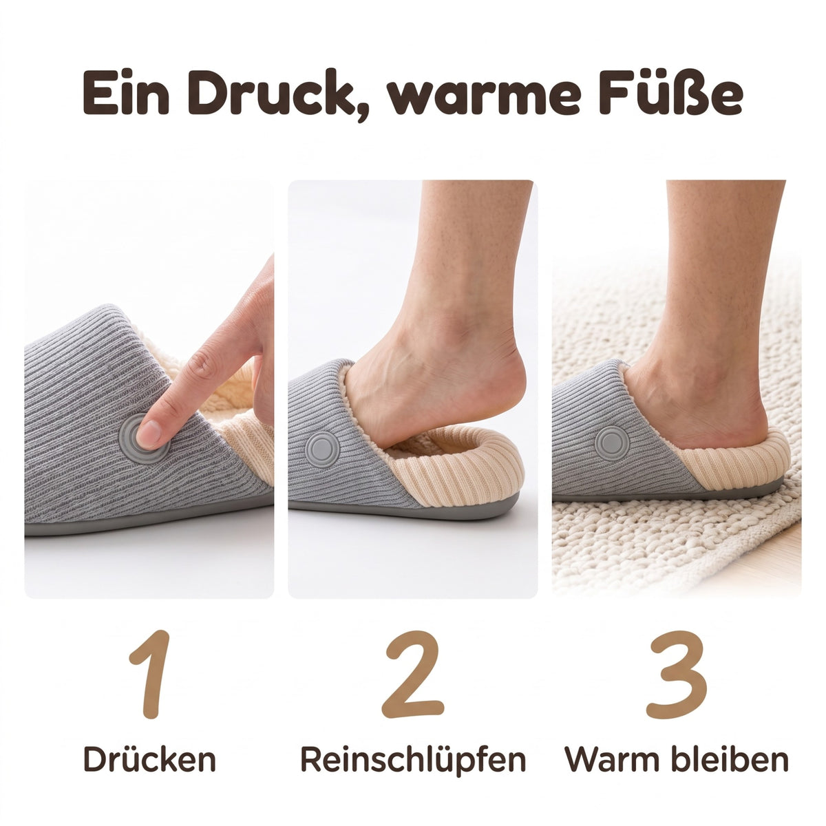 Ein Druck, warme Füße